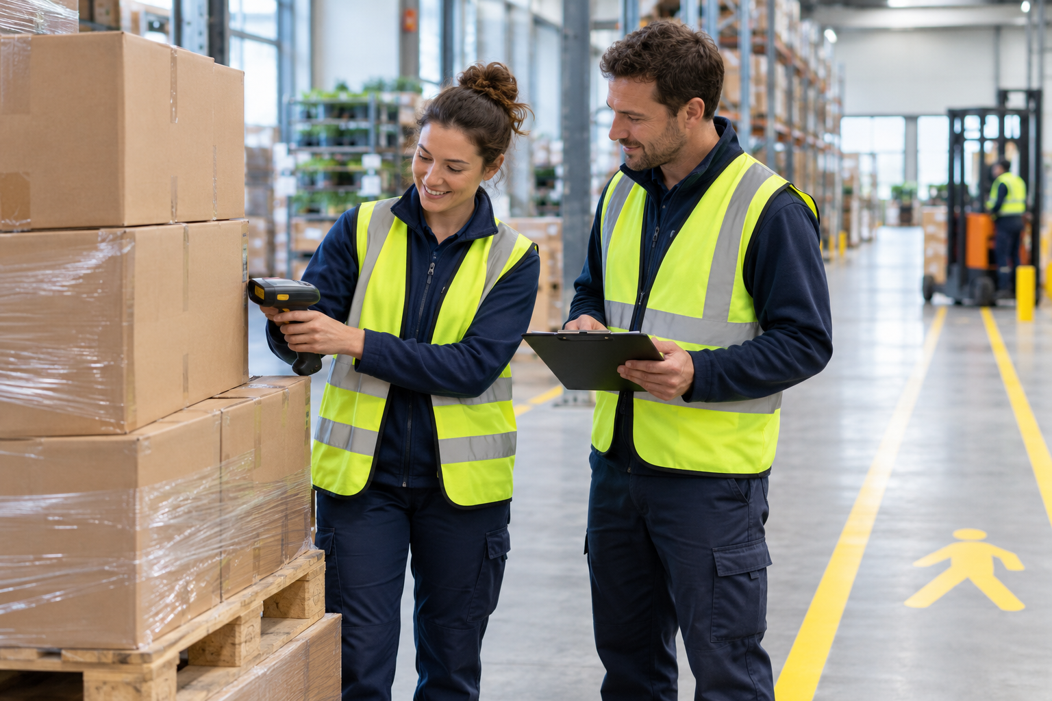 Logistiek en magazijnwerk — AI-illustratie